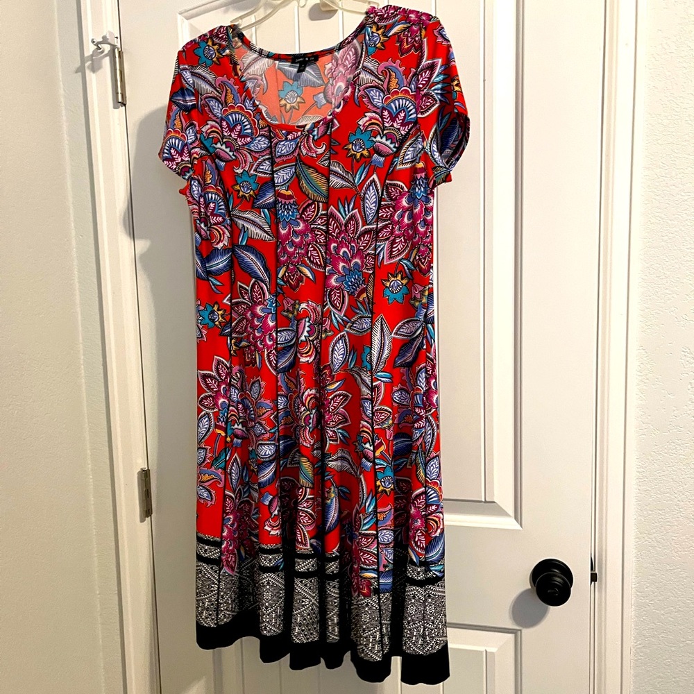 Border Print, Paneled print dress